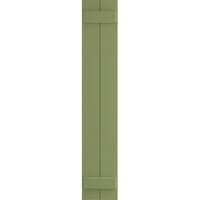 Ekena Millwork 3 4 W 37 H True Fit PVC Dvije ploče Pridružene su se pločima-n-batten kapke, mahovina zelena