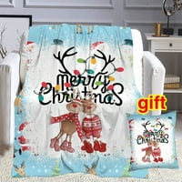 Božić Božić Santa snjegović baciti pokrivač s rukom-meka udoban baciti dekorativni tkani pokrivač za kauč,