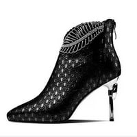 Wedracia čizme za žene zimske čizme čizme tanke cipele modne dijamante ženske kratke prozračne potpetice