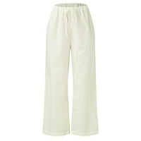 Akiihool ženske pantalone Casual ženske rastezljive ravne pantalone sa džepovima visoke, sitne, redovne