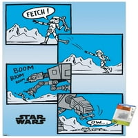 Star Wars: Empire udara natrag - zidni poster komičnih ploča s pushpinsom, 22.375 34
