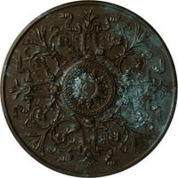 33 od 3 4 P Versailles stropni medaljon, ručno oslikana bronzana plava patina