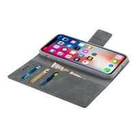 Iphone X iphone Xs traper torbica za novčanik sa Gummy Inner Shell i funkcijom postolja u sivoj boji za upotrebu sa Apple Iphone 3-pack