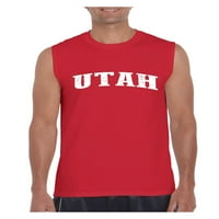 MmF-Muška grafička majica bez rukava, do muške veličine 3xl-Utah