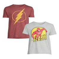 Stripovi Flash muške i velike muške grafičke majice, 2-Pack, S-3XL