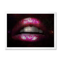 DemandArt 'Detalj piksellirane ružičaste žene' Moderni uokvireni umjetnički print