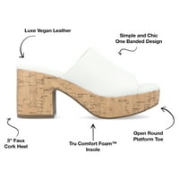 Kolekcija Journee Wemens Astter Tru Comfort Foam klizanje na platformu Otvori nožni sandale