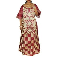 Afrička haljina za žene Vezenje zvono rukav vjenčani gost Maxi haljina