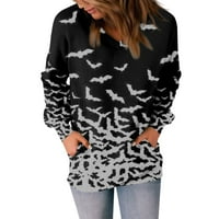Umitay Duks za žene Ženska Moda Casual Dugi rukav štampani džemper sa V-izrezom