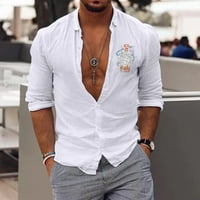 Muška Jednobojna Košulja Dugi Rukav Jesen Zimske Košulje Modni Top Bluza Majice Plaža Dnevna Odjeća Posao