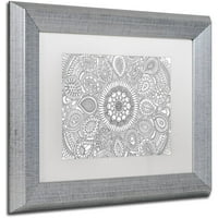 Zaštitni znak likovne umjetnosti Paisley mandala Canvas Art by Hello Angel, bijeli mat, srebrni okvir