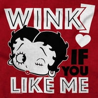 Betty Boop Wink Ako živiš me ženska grafička majica Tees Brisco Marke 4x