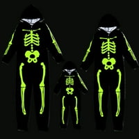 Porodični pajamas Podudarni setovi Halloween Glow kostur za spavanje za bebe Odrasli i djecu PJS set