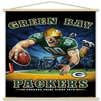 Green Bay Packers - Zidni poster krajnje zone sa magnetnim okvirom, 22.375 34