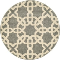 Jedinstveni loom Trellis Okrugli geometrijski modernim prostirkama područja, siva