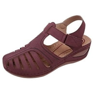 Aboser ženske ljetne sandale, klinaste pete vezene sandale papuče višebojne flip flops