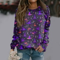 Homchy pulover Top ženski Casual modni Print Dugi rukav o-izrez pulover Top bluza