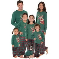 Božićna porodica podudaranje pidžami postavljaju plesni jelen Ispis za odmor Zelena Xmas PJS Sleep odjeća
