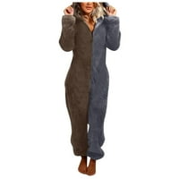 Riforla ženski Dugi rukav kombinezon sa kapuljačom pidžama Casual zimska topla Rompe odjeća za spavanje