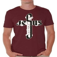Božić Gifs za Christian muž Tata Djed muška košulja Christian Men Tee Isus krst Tee za njega Isus vjerski