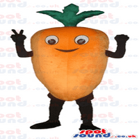 Narandžasta šargarepa sa crnim rukama i nogama-maskote-maskota povrća