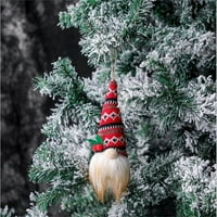 Heiheiup Božić privjesak Glowing Doll pleteni Ornament pliš igračka pjevanje i ples