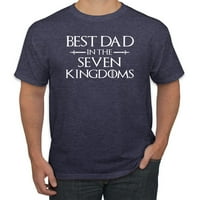 Divlji Bobby, najbolji tata u Sedam kraljevstava GoT Thrones, Dan očeva, muške grafičke majice, Vintage Heather Navy, X-Large