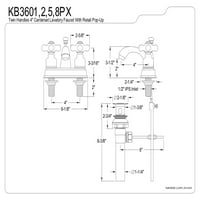 Kingston Brass KB3608P u. Centserset Slavina za kupaonicu, brušeni nikl