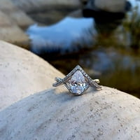 Biplut ženske kapi vode kubični cirkonijski upleteni prsten za prsten za vjenčanje nakit