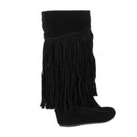 Nature Breeze Fringe ženske Mokasinske čizme u crnoj boji