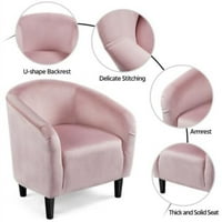 Moderna suvremena tapecirana stolica za tapeciranu barelu. Boja: ružičasti baršun