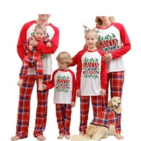 Suaumret Božićna porodica pidžama Podudaranje set pisma Ispis dugih rukava kaij hlače za spavanje salon