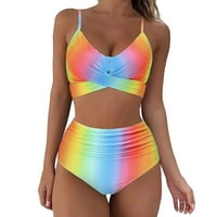 plus size kupaći šorc za žene Bikini Up zavoj sa printom kupaćih kostima ženski kupaći kostim Split visoka