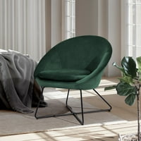 Houseinbo Accent Stolica Fotelja Moda Velvet Tkanina Tapacirana za presvlake za akcent za dnevnu sobu Spavaća soba, tamno zeleno