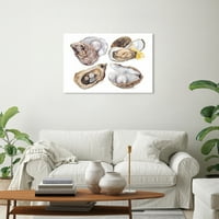 Wynwood Studio štampa ostrige kolekcija Hrana i kuhinja hrana zidna Umjetnost platno Print bijeli 30x20