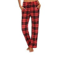 Inleife pantalone za žene klirens ženske Ležerne udobne karirane Print kućne odjeće pidžame široke pantalone
