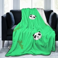 Zelena Panda bambus Throw deka, Fluffy meka udoban deka flanel pliš mikrovlakana kauč baciti 60x50