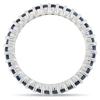 Miabella Women's 1- Carat T.G.W. Sapphire 10kt bijeli zlatni vječni prsten