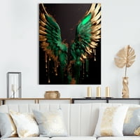 KinderArt Green and Gold Anđeoska krila i platna Zidna umjetnost