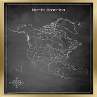 Mapa krede - Zidni poster Sjevernoj Americi, 22.375 34