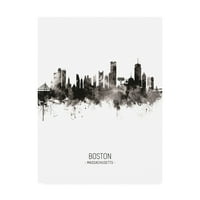 Zaštitni znak likovne umjetnosti' Boston Massachusetts Skyline Portrait II ' umjetnost na platnu Michaela