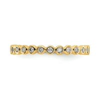 CT. Bezel Set Diamond Eternity Vjenčani prsten u 14K žutom zlatu