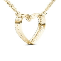 1 10CT TDW Diamond 10K žuto zlatno ogrlica od srca