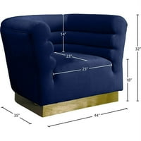 Meridian namještaj Bellini 18 H baršun akcentna stolica u mornarici