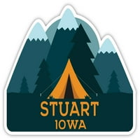Stuart Iowa Suvenir Vinilna Naljepnica Naljepnica Dizajn Šatora Za Kampiranje