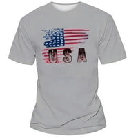 Američki zastave majice za muškarce Print dva prošivena slobodno sportski udoban prozračan Crew vrat kratki
