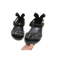 Bellella Girls Haljina Sandal gležnjače stanovi čarobna traka ravne sandale lagane cipele ljetna zabava crna 3y