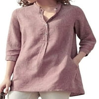 Niuer casual labav džepni bluza Tunika za žene sa ovratnikom na radne majice