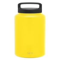 Jednostavna modernu bocu vode za samit - litre nehrđajućeg čelika + poklopci - široka usta dvostruka zidna vakuum izolirana žuta nepropusnost -Sundshine žuta