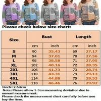 Sanviglor Ladies T Shirt Floral Print T-shirt Crew Neck Tops Basic pulover Travel tunika bluza plava 2XL
